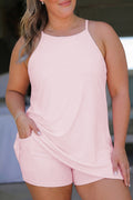 Tunic Tank with Shorts Plus Size 2 Piece Set