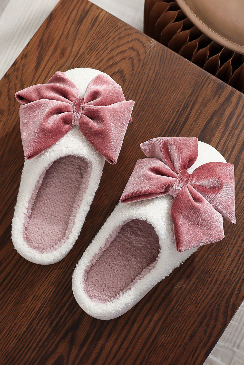 Pink Bow House Slippers