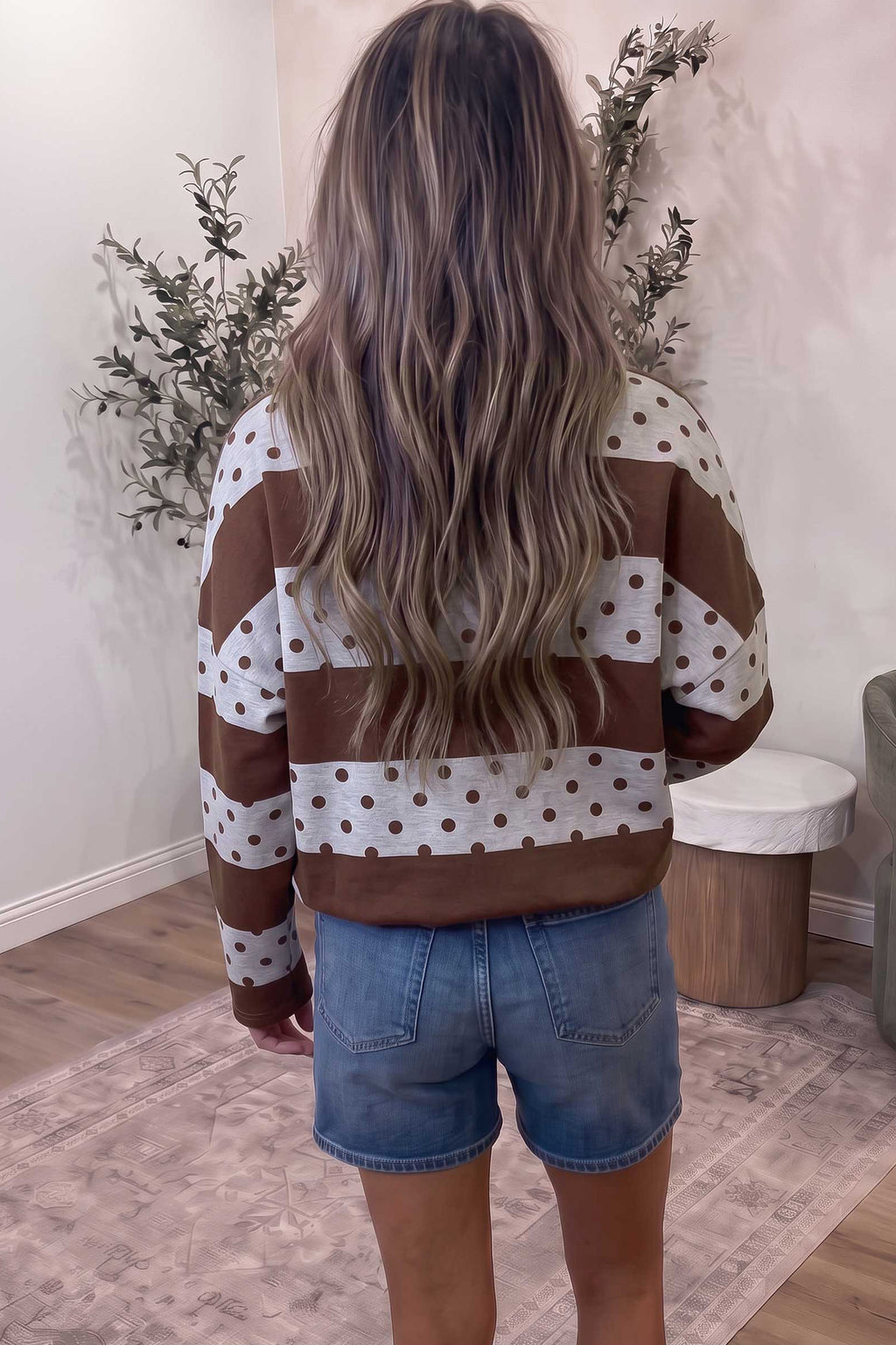 Polka Dot Quarter Zip Pullover (2 Colors Available)