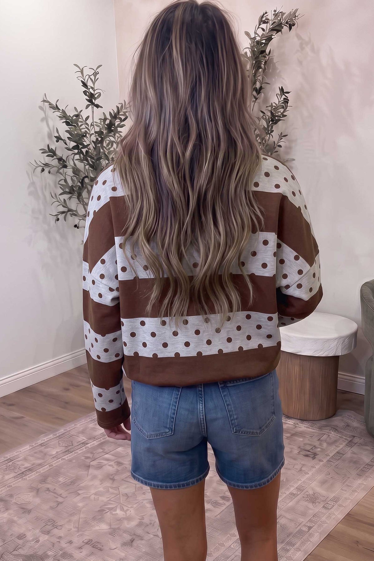 Polka Dot Quarter Zip Pullover (2 Colors Available)