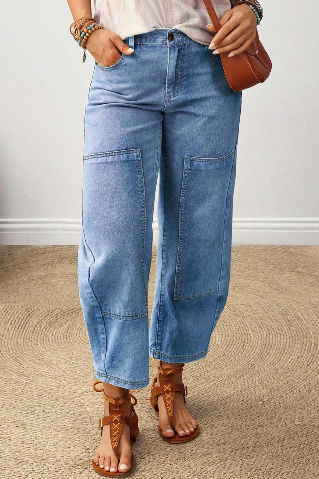Seam Patchwork Jeans (2 Colors Available)