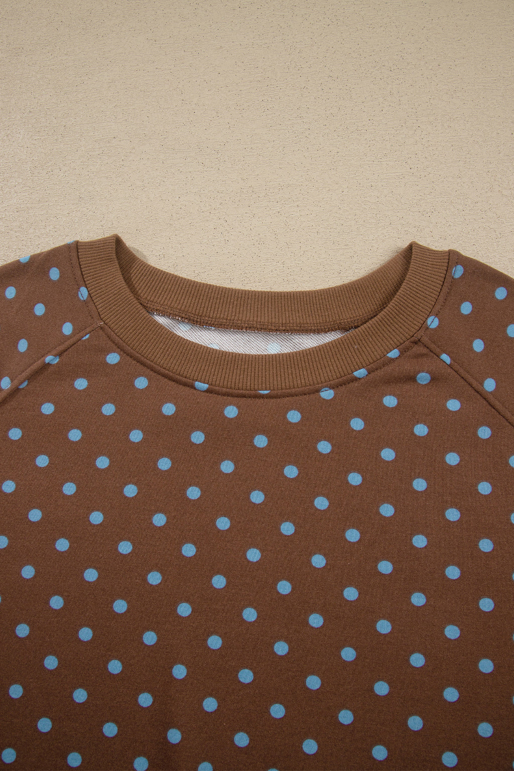Polka Dot Round Neck Long Sleeve Plus Size Pant Set
