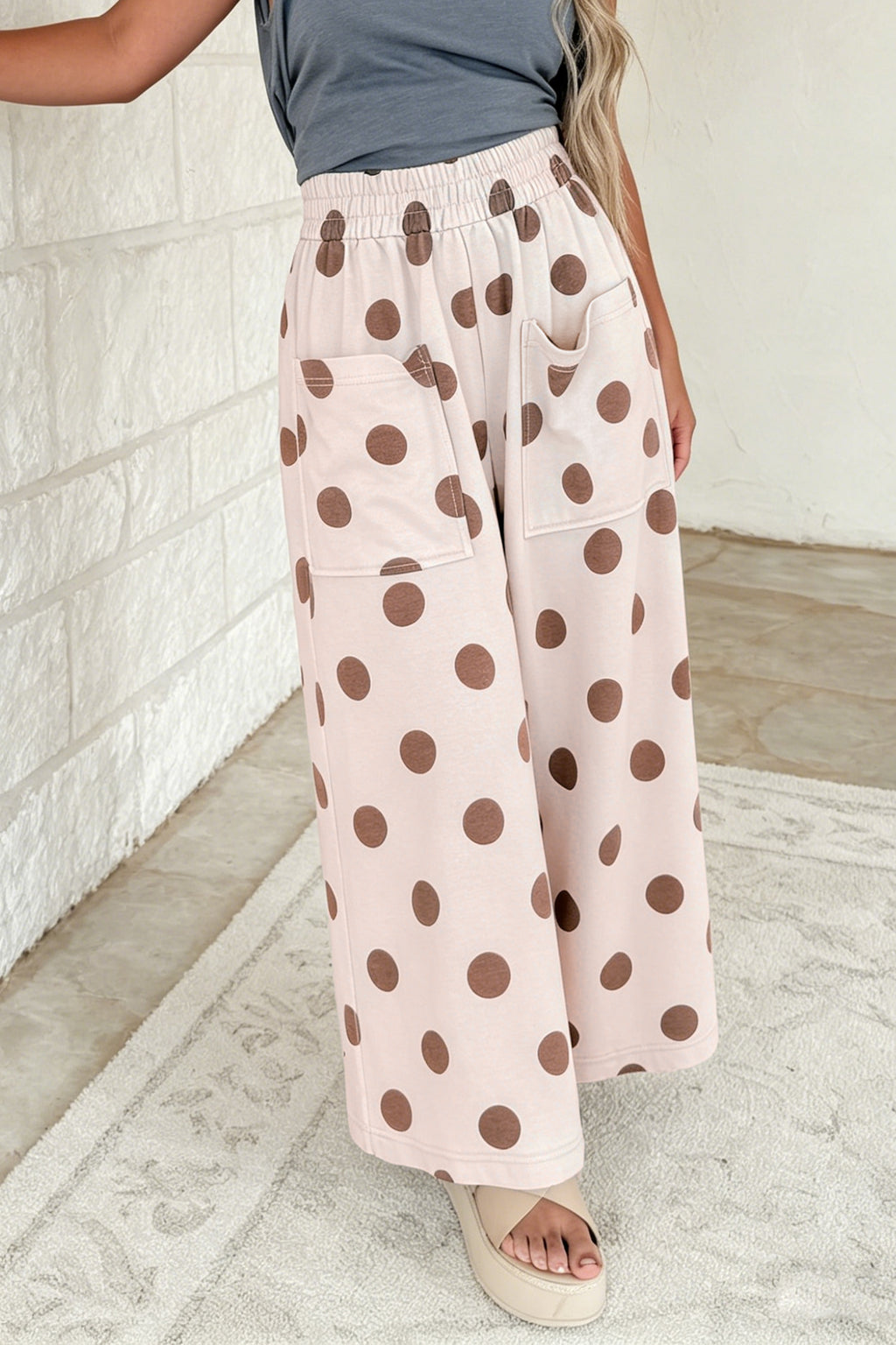 Polka Dot Wide Leg Pants (4 Colors Available)