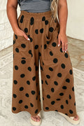 Polka Dot Wide Leg Plus Size Pants (3 Colors Available)