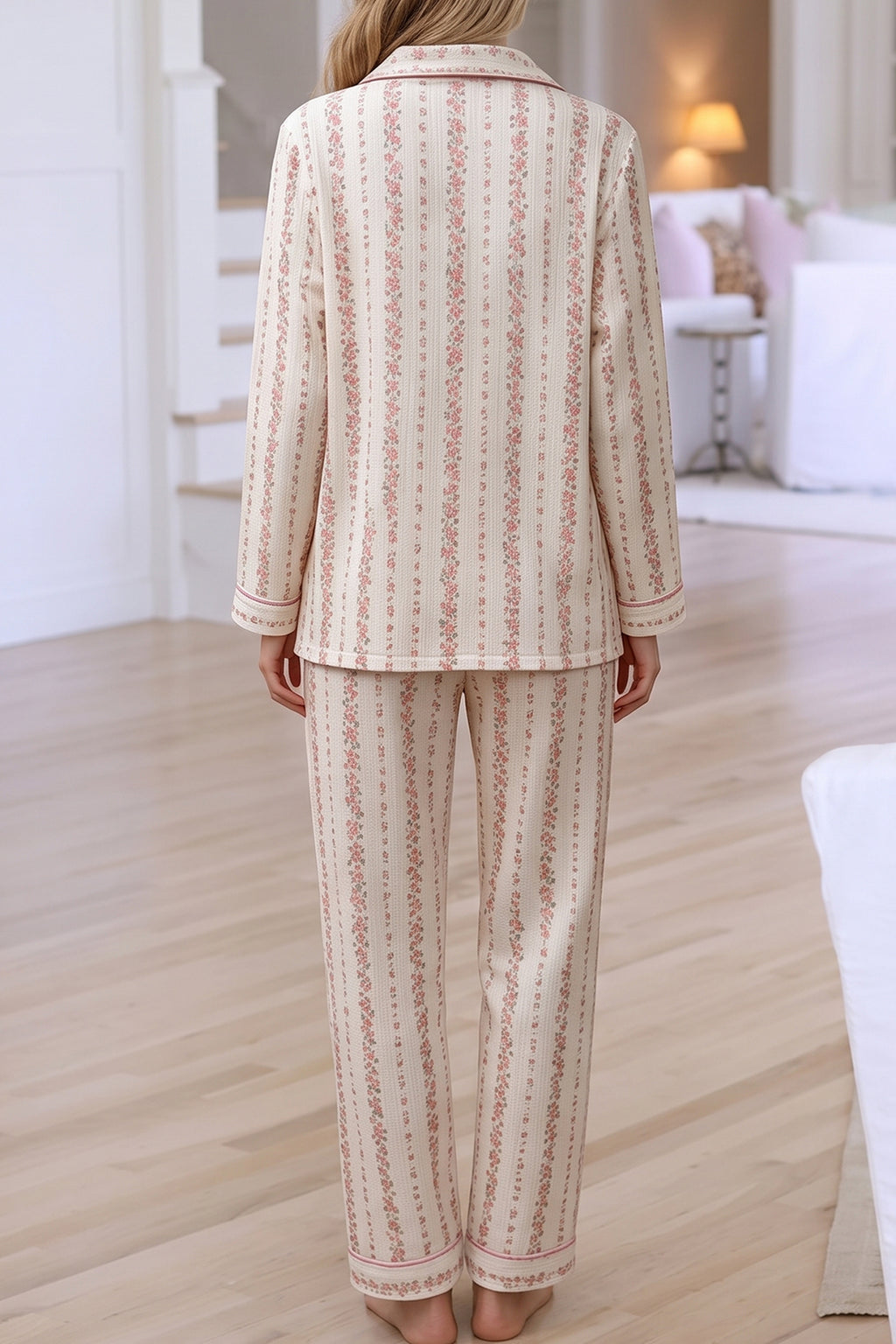 Pink Floral Pajama Set