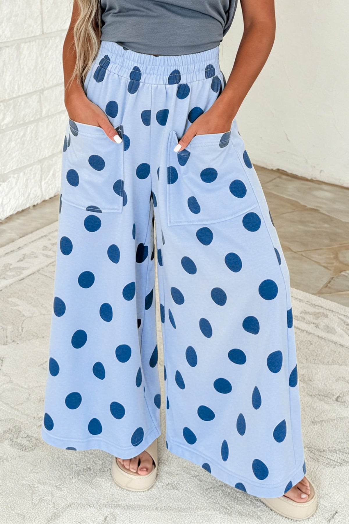 Polka Dot Wide Leg Pants (4 Colors Available)