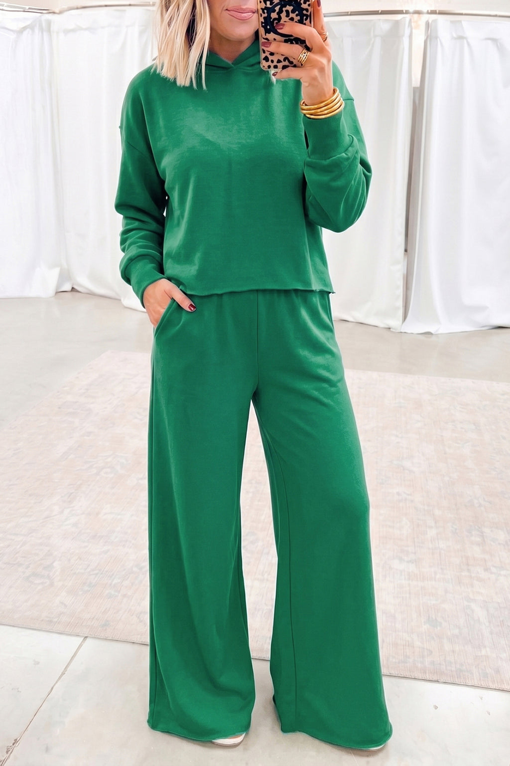 Bright Green Hoodie & Pants Set