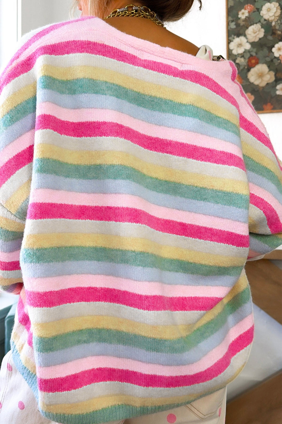 Bright Multicolor Striped Cardigan