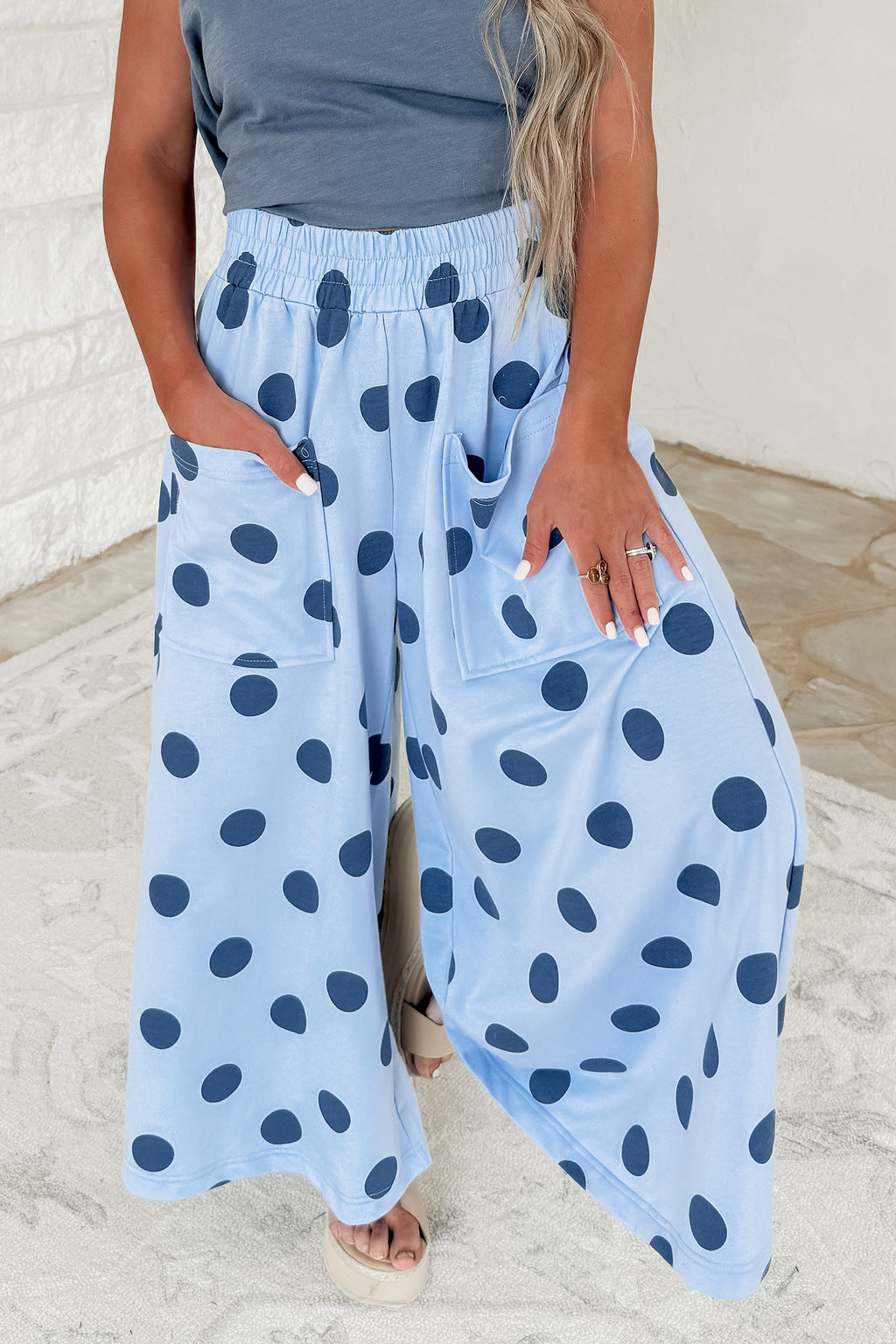 Polka Dot Wide Leg Pants (4 Colors Available)