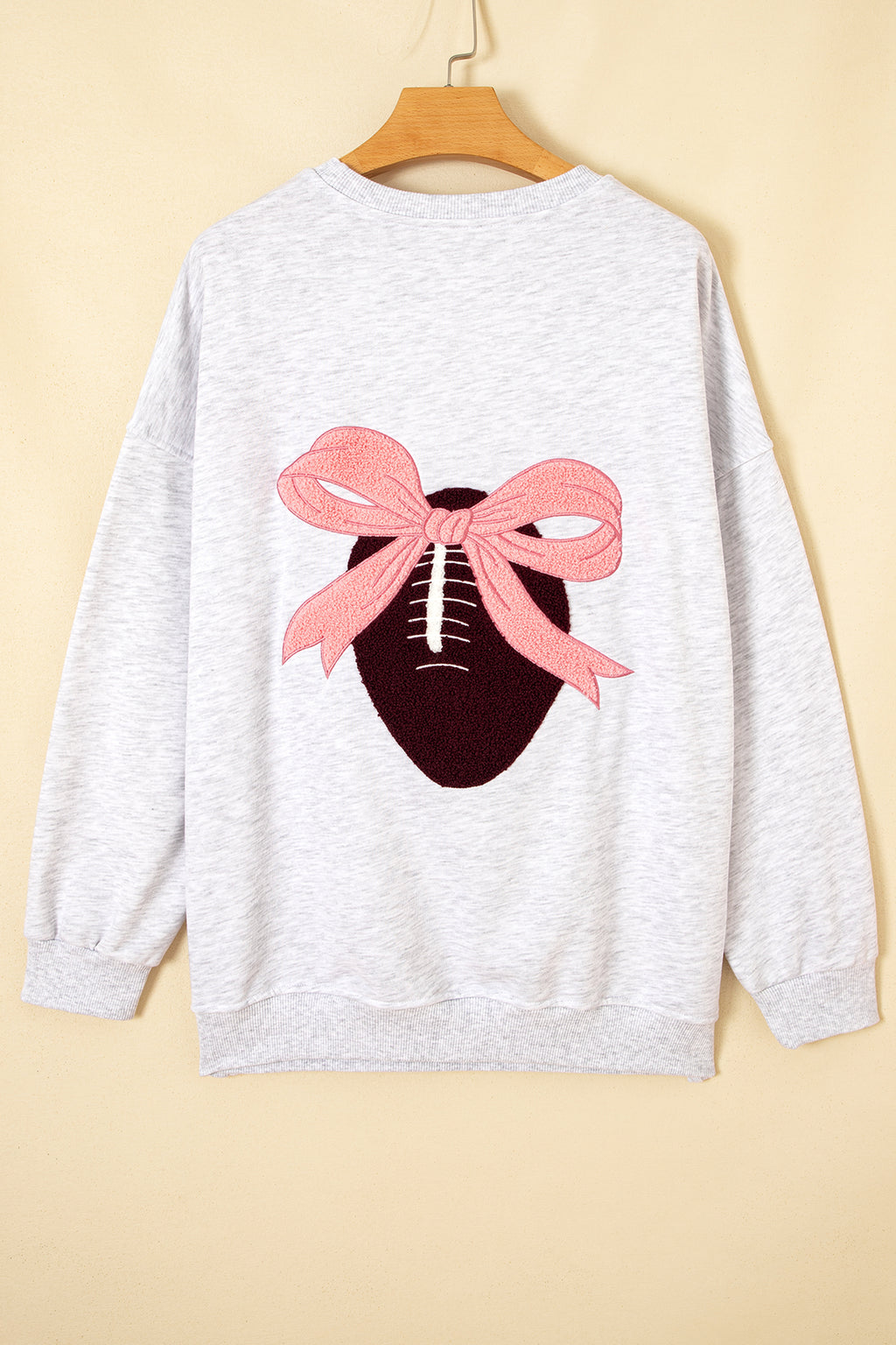 Embroidered Football Bow Sweatshirt
