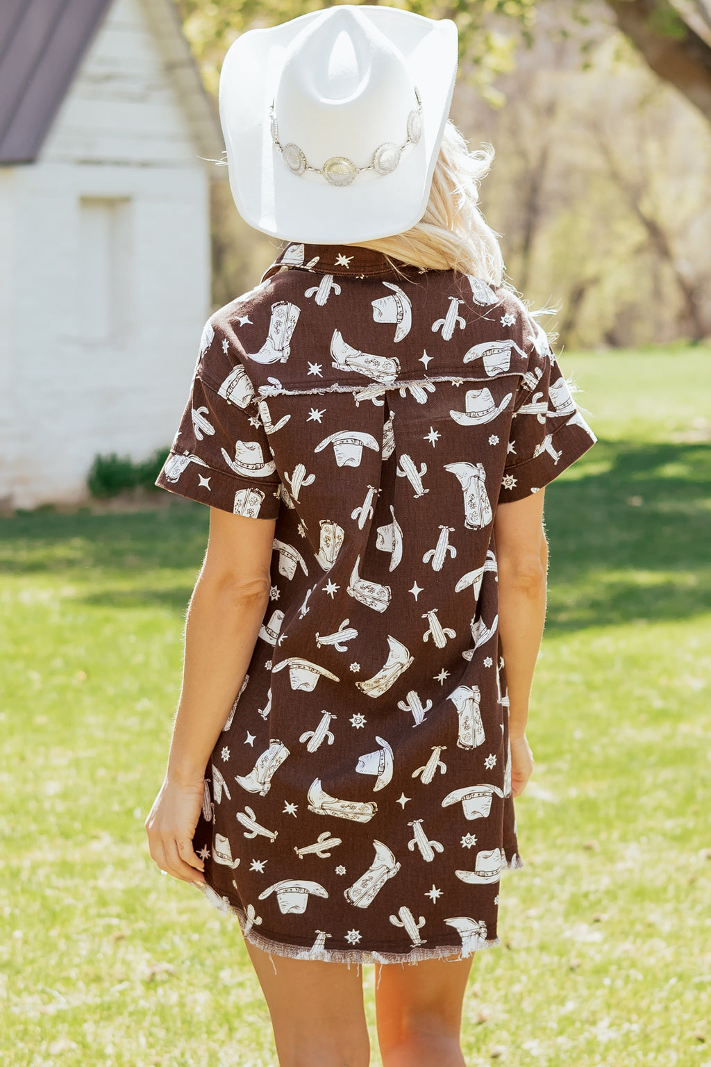 Cowgirl Hats, Boots, & Cactus Denim Dress