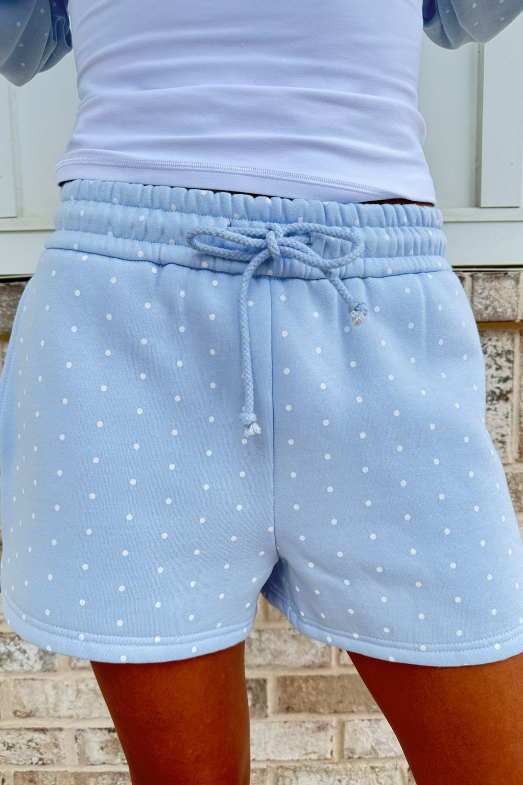 Polka Dot Oversized Hoodie Shorts Set (2 Colors Available)