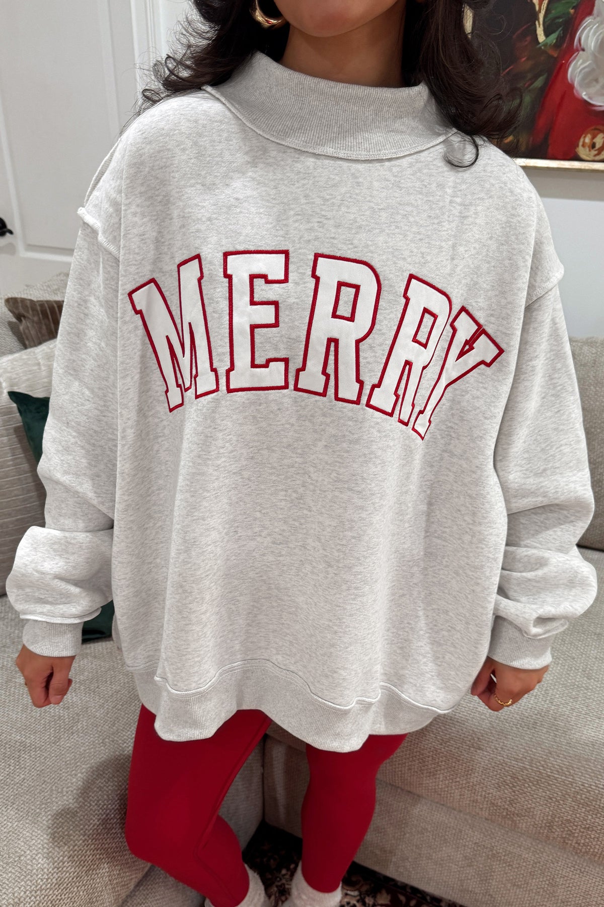 Embroidered MERRY & JOLLY Sweatshirt (4 Options Available)