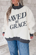 Saved By Grace Mock Neck Oversized Plus Size Sweatshirt