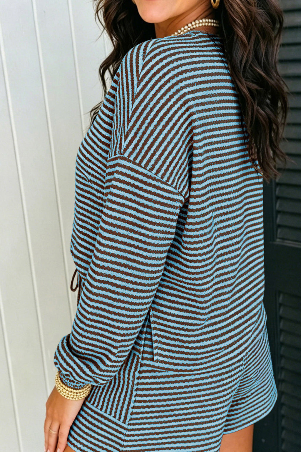 Striped Knit Short Set (4 Colors Available)