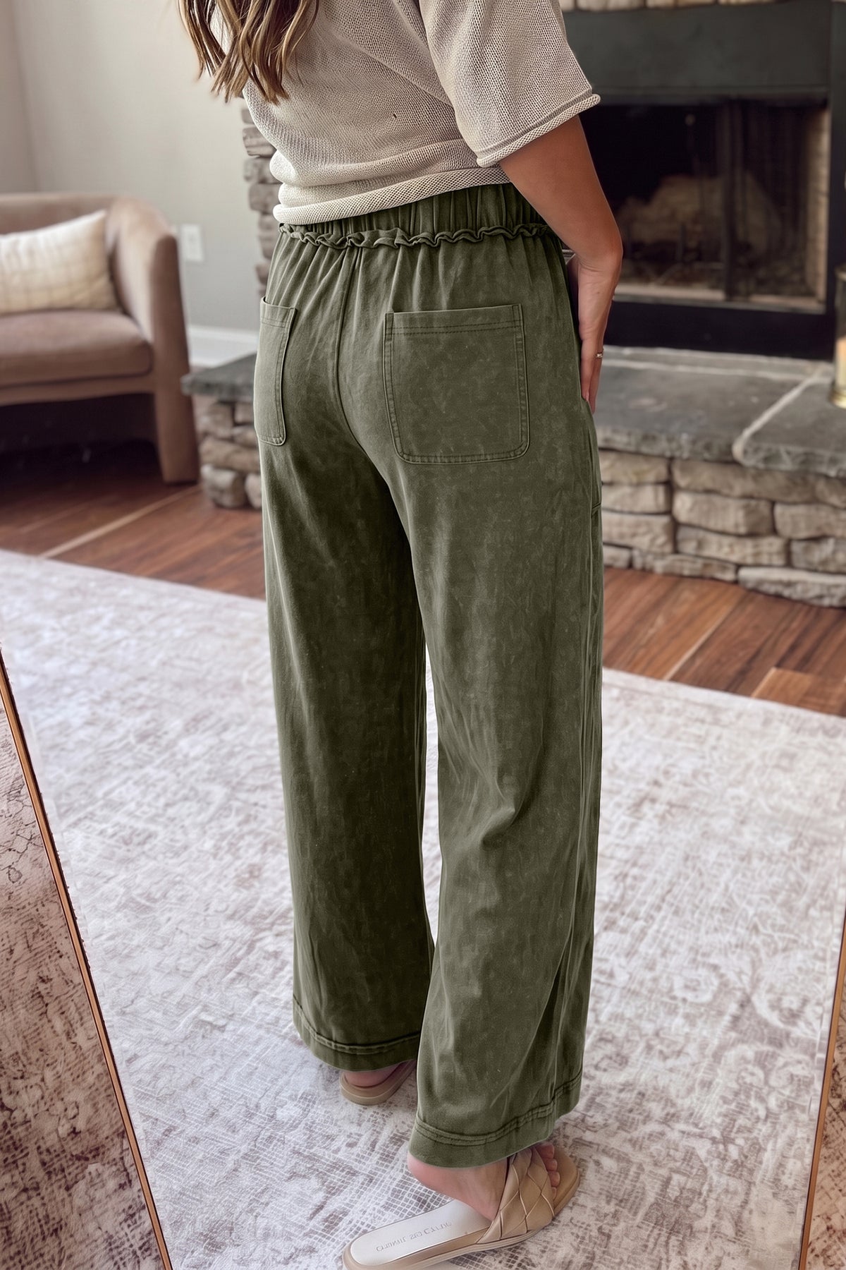 Mineral Wash Flare Leg Pants (3 Colors Available)