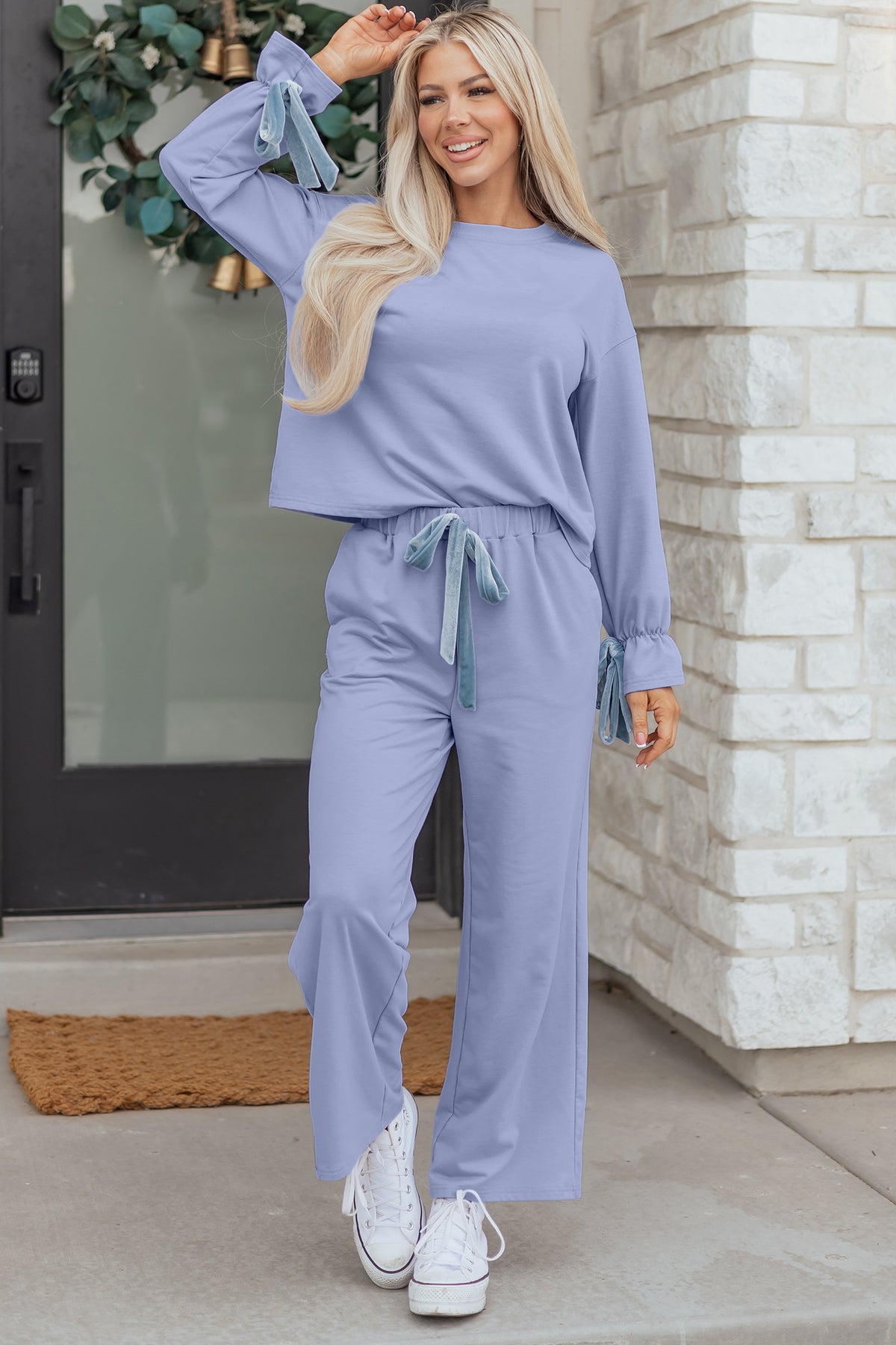 Velvet Bow Pajama Set