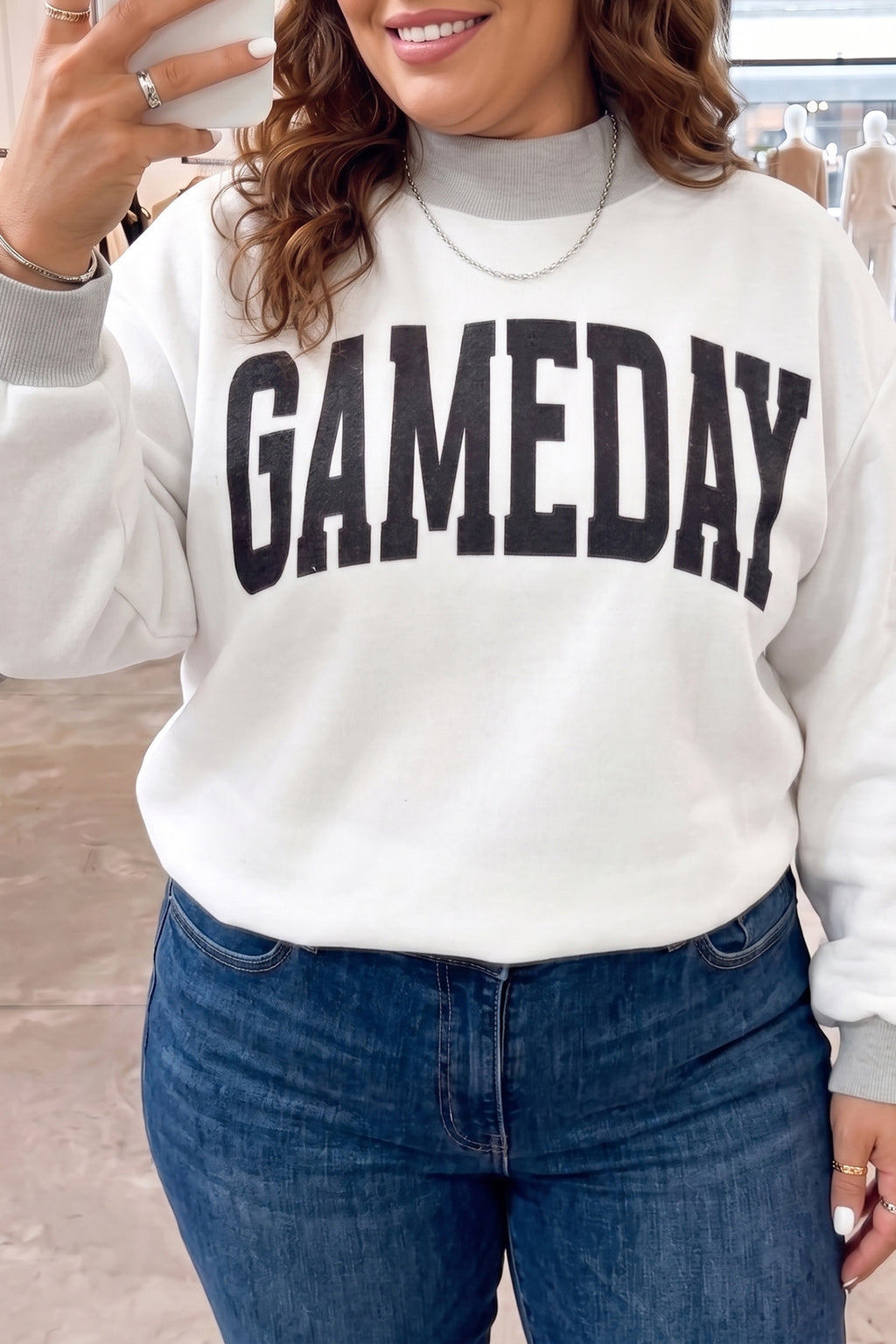 Game Day/ Football Reversible Plus Size Sweatshirt