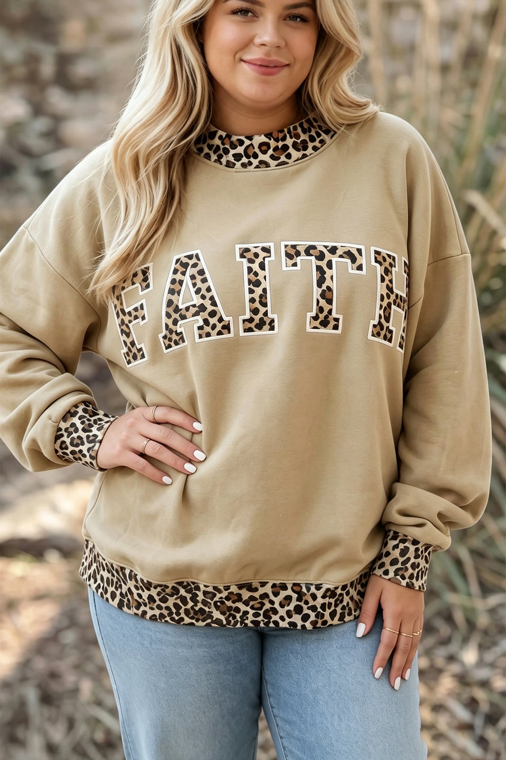 Blessed & Faith Mock Neck Plus Size Sweatshirt (2 Options Available)