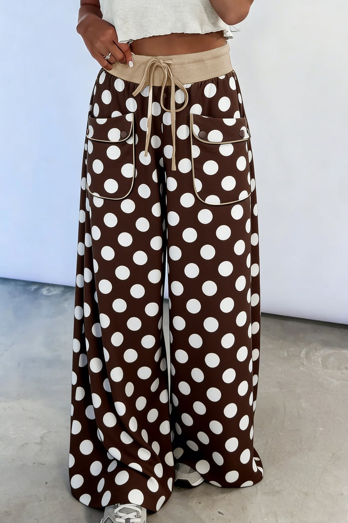 Polka Dot Wide Leg Pants (2 Colors Available)
