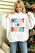 Merry & Bright Mock Neck Sweatshirt (2 Colors Available)
