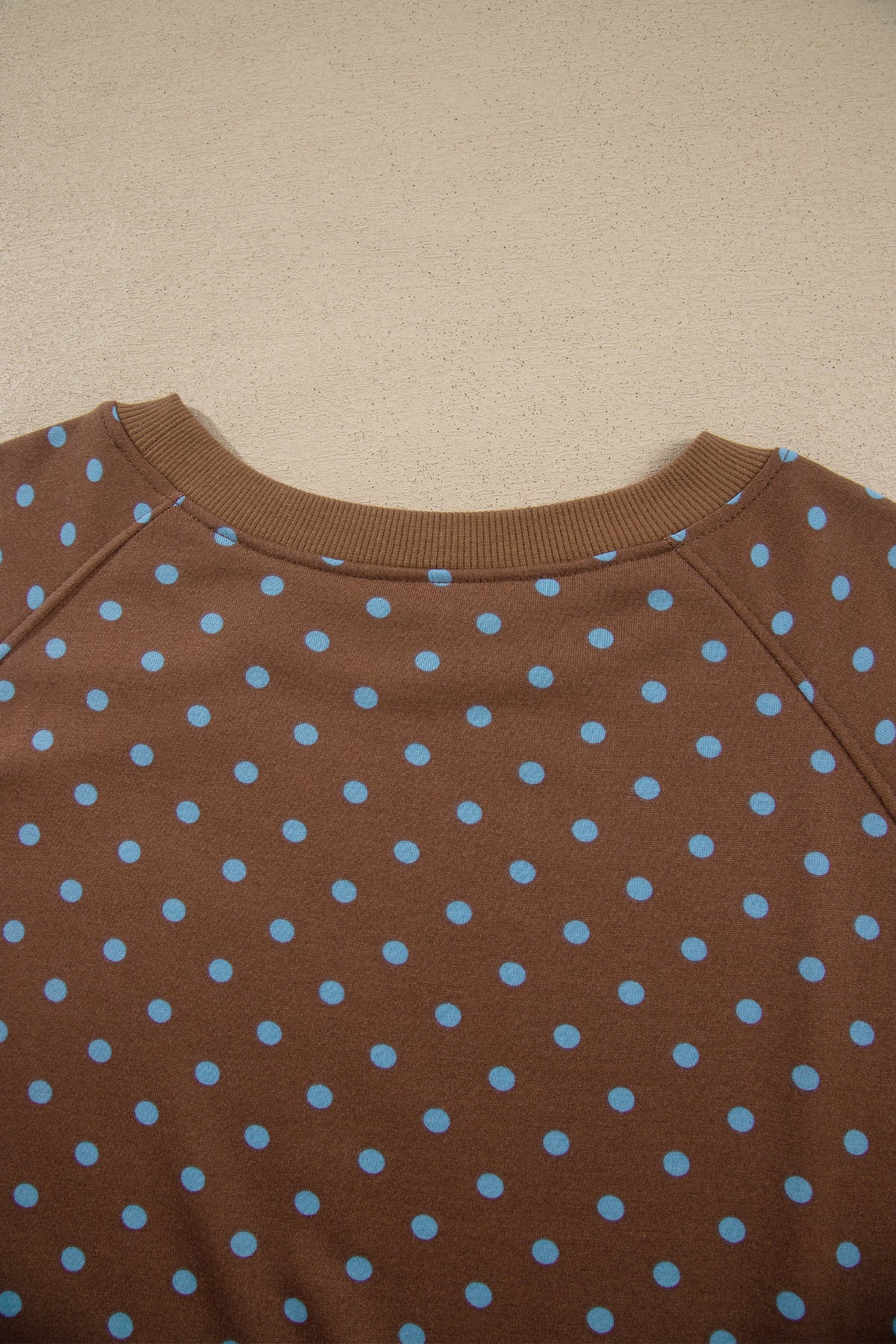 Polka Dot Round Neck Long Sleeve Plus Size Pant Set