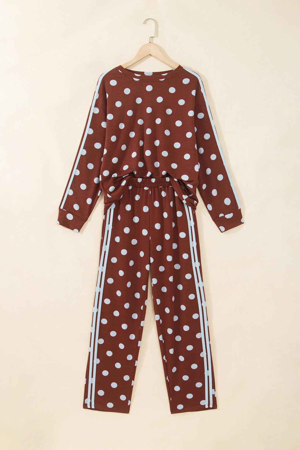 Polka Dot Side Stripe Pant Set (2 Colors Available)