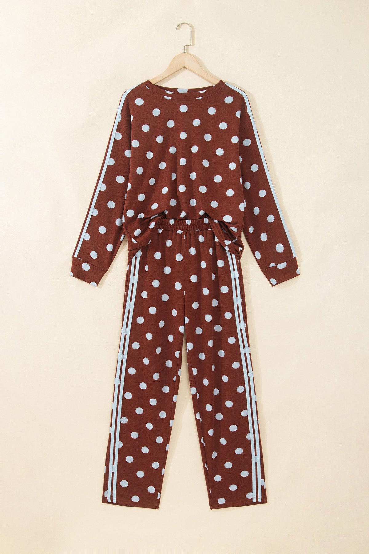 Polka Dot Side Stripe Pant Set (2 Colors Available)