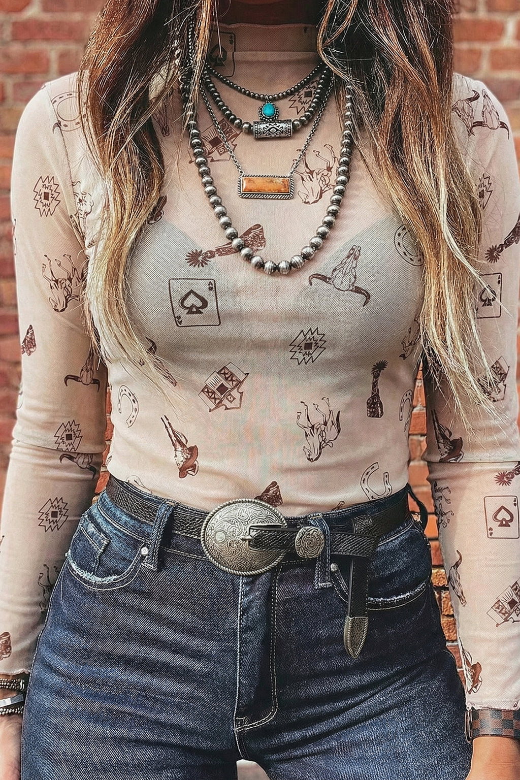 Mesh Long Sleeve Layering Top