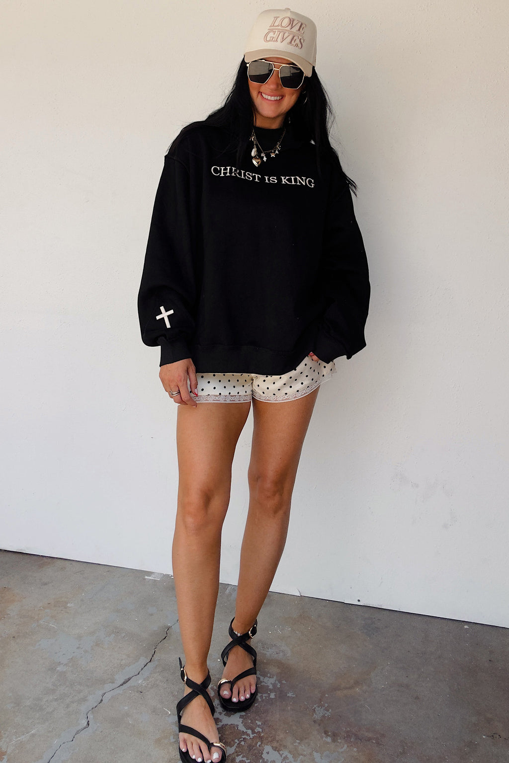 CHRIST IS KING Embroidered High Neck Sweatshirt (2 Colors Available)