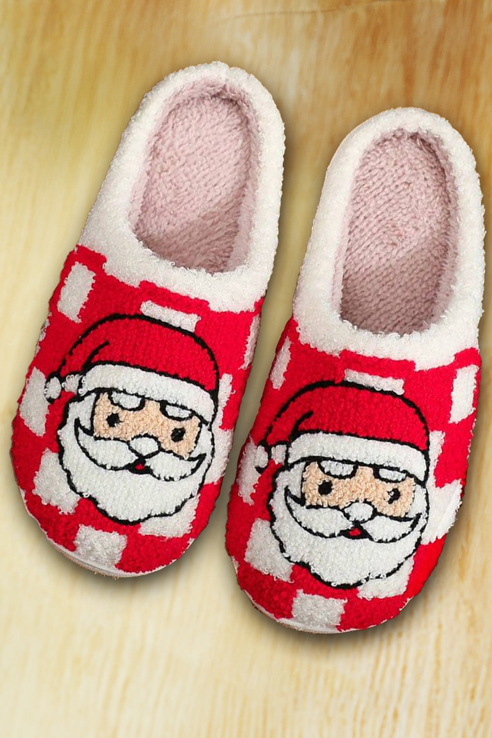 Checkered Santa Claus House Slippers