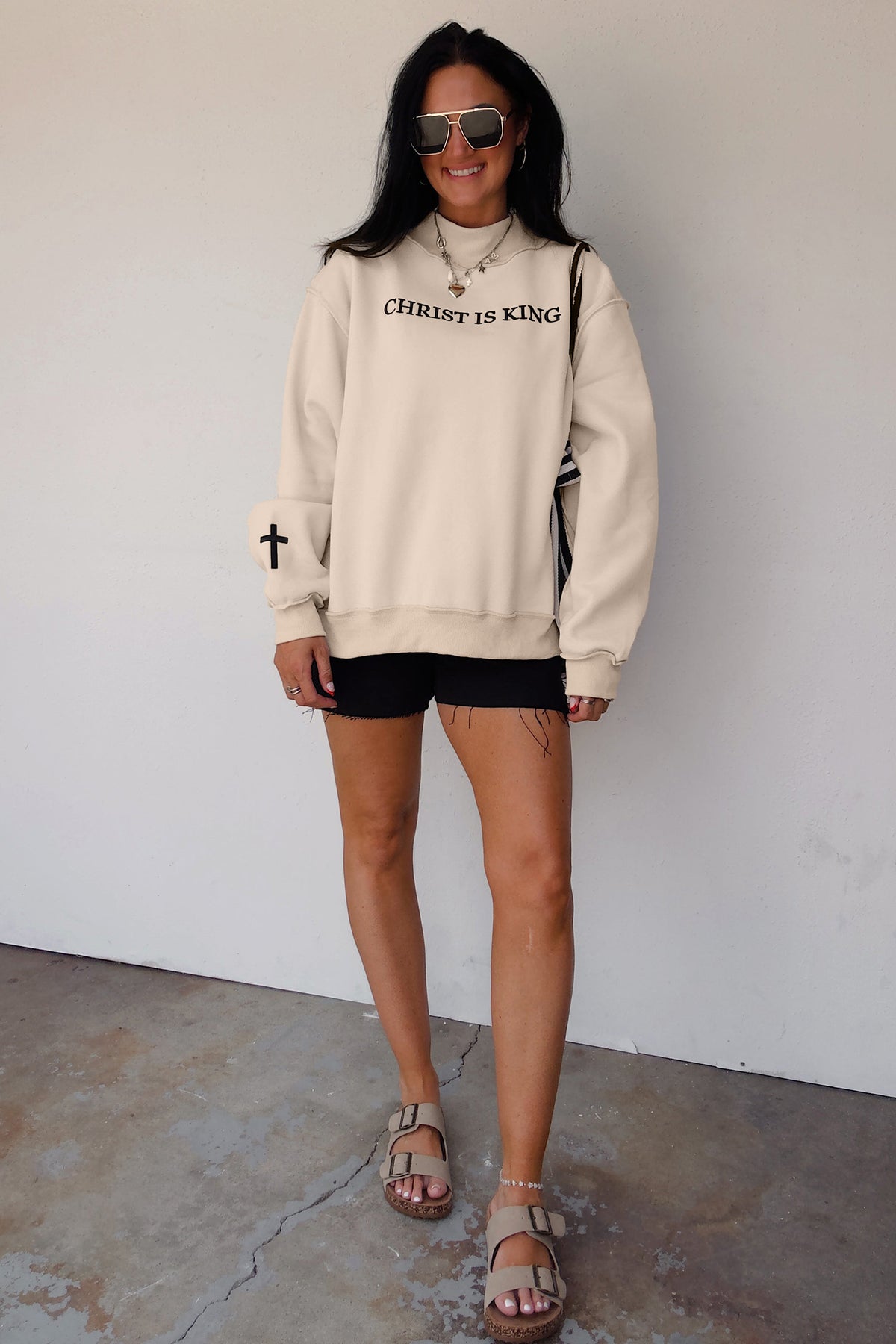 CHRIST IS KING Embroidered High Neck Sweatshirt (2 Colors Available)