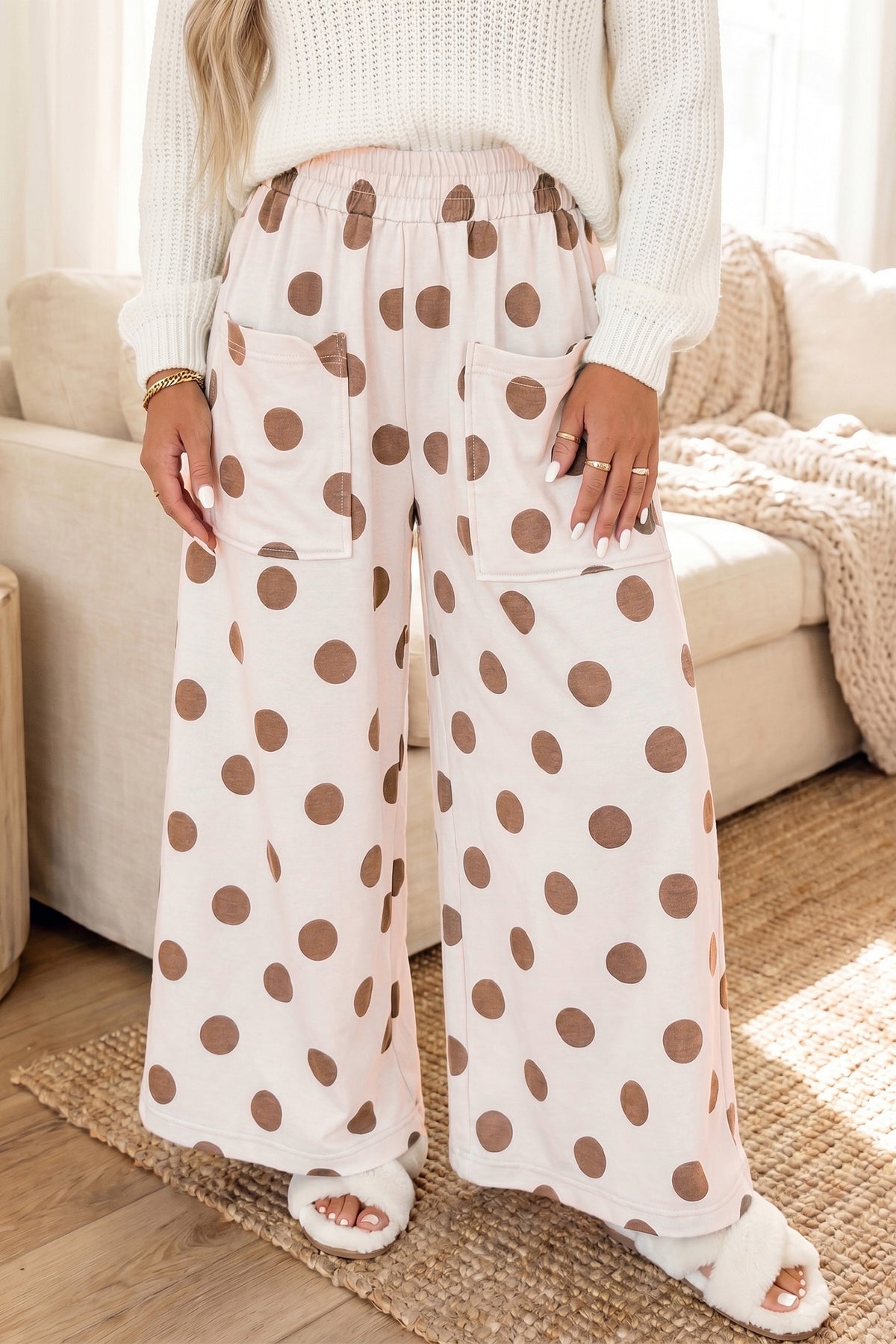 Polka Dot Wide Leg Pants (4 Colors Available)
