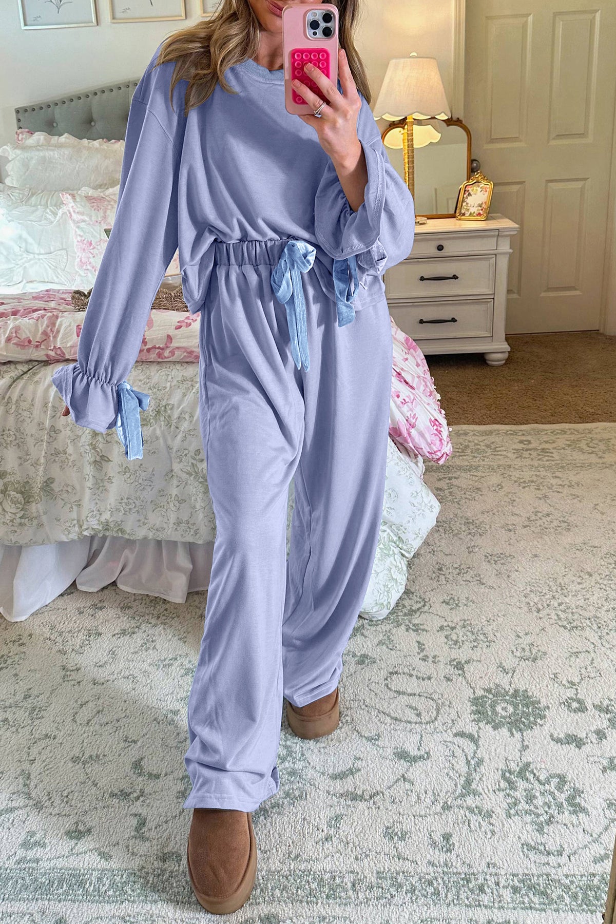 Velvet Bow Pajama Set