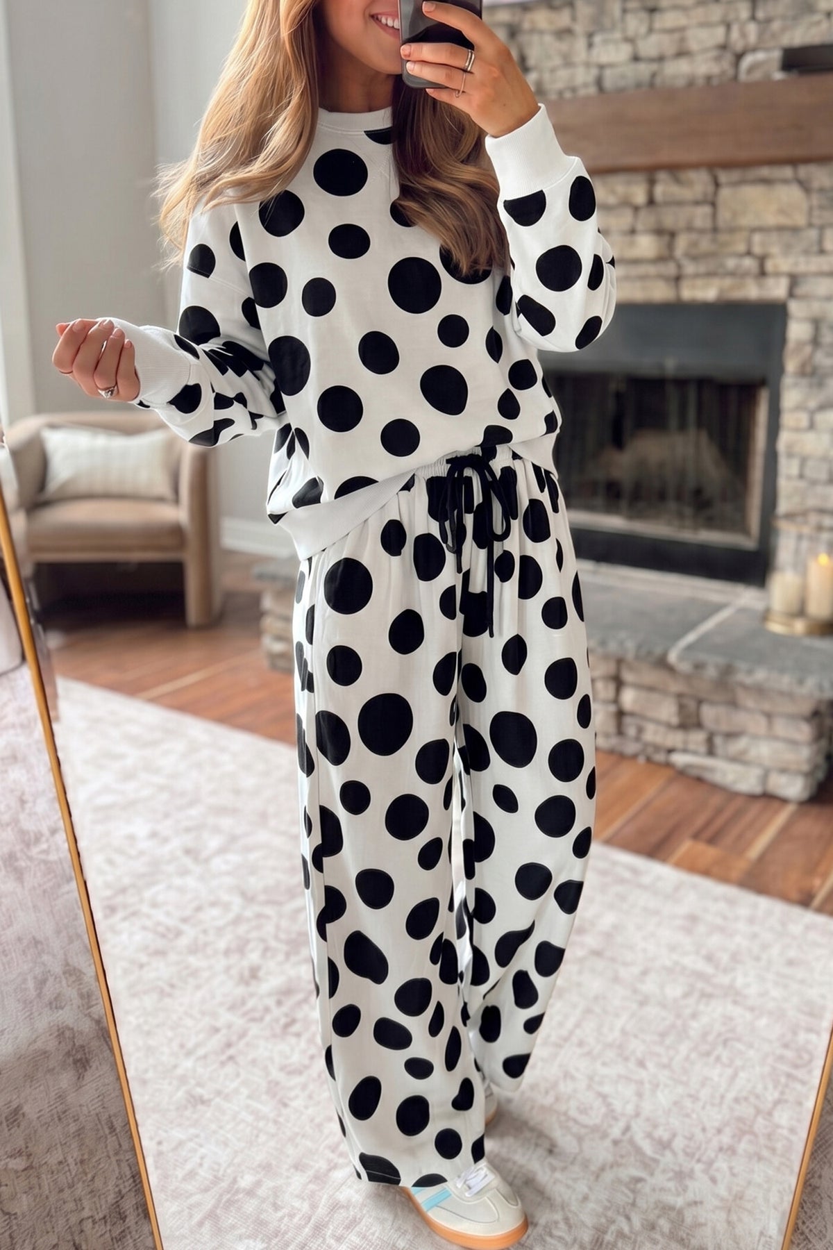 Polka Dot Pants Set (2 Colors Available)