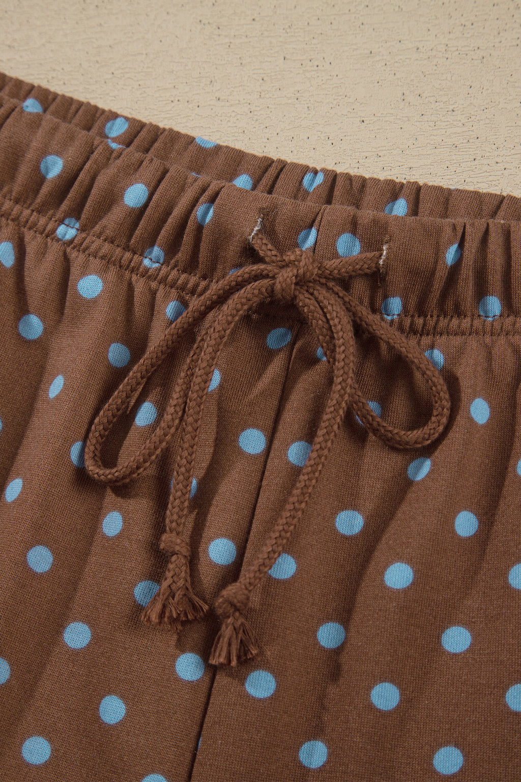 Polka Dot Round Neck Long Sleeve Plus Size Pant Set