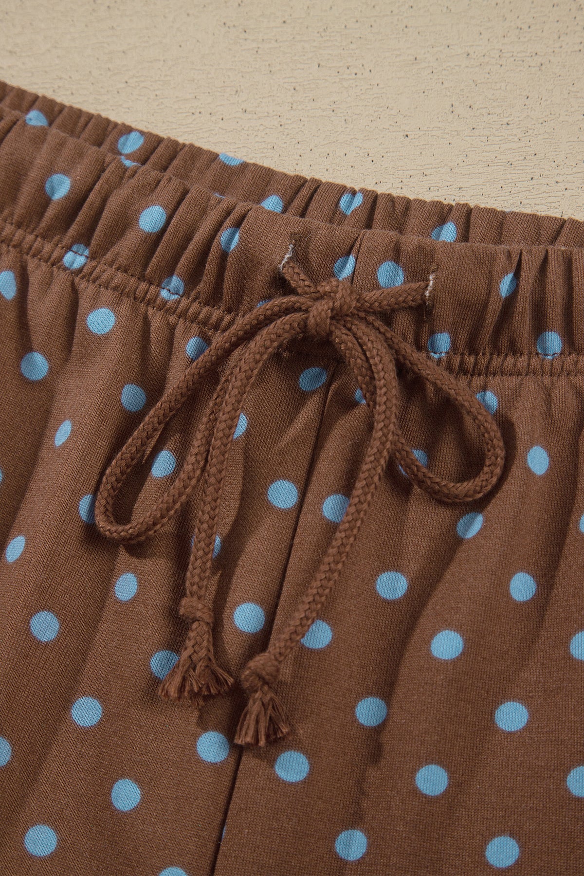 Polka Dot Round Neck Long Sleeve Plus Size Pant Set