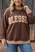 Blessed & Faith Mock Neck Plus Size Sweatshirt (2 Options Available)