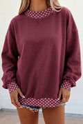 Polka Dot Trim Sweatshirt (11 Colors Available)