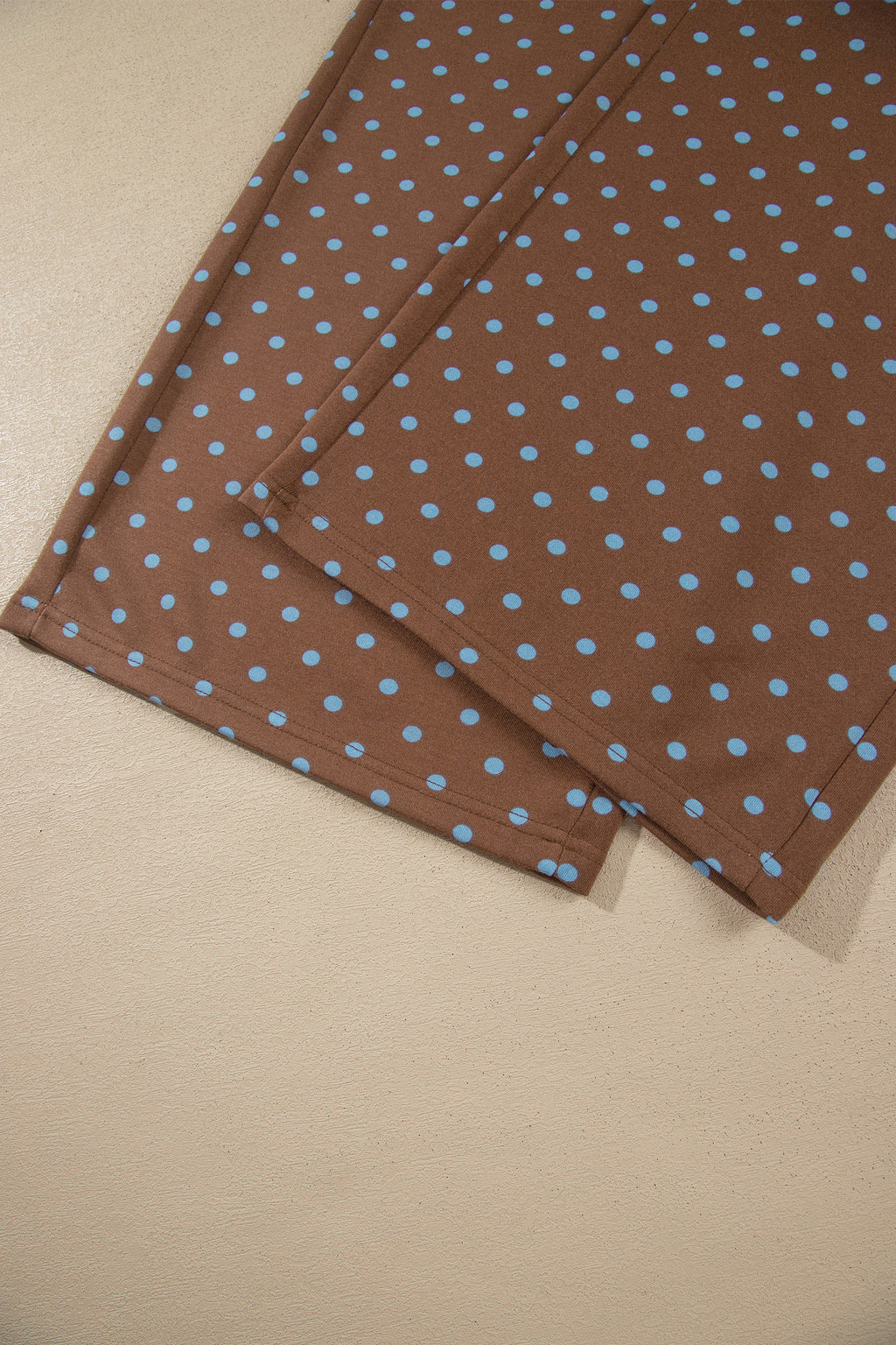 Polka Dot Round Neck Long Sleeve Plus Size Pant Set