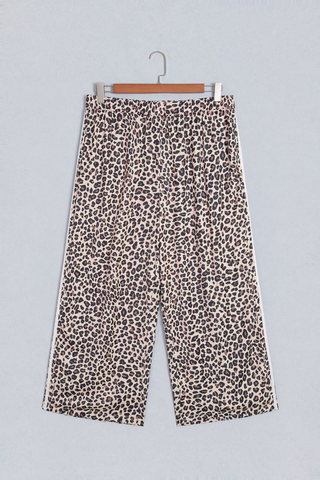 Leopard Print Wide Leg Plus Size Pants