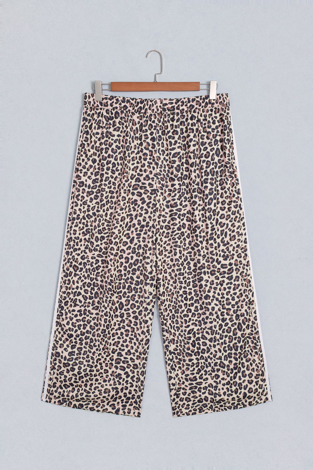 Leopard Print Wide Leg Plus Size Pants