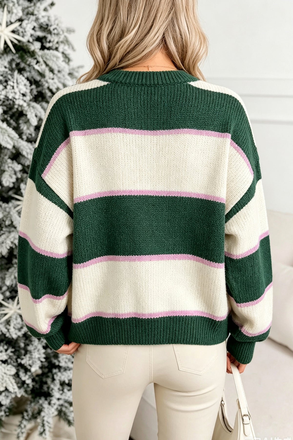 Striped Colorblock Knit Sweater