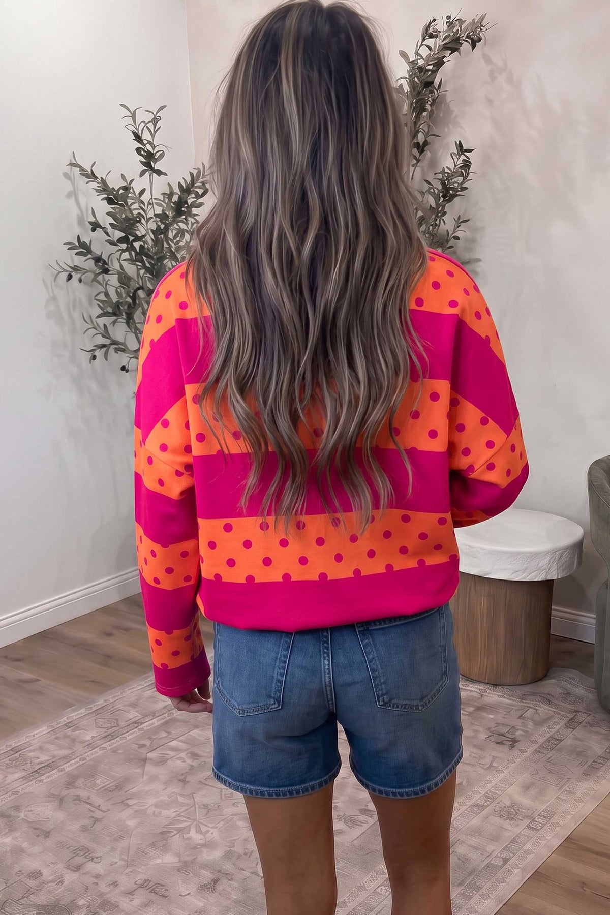 Polka Dot Quarter Zip Pullover (2 Colors Available)