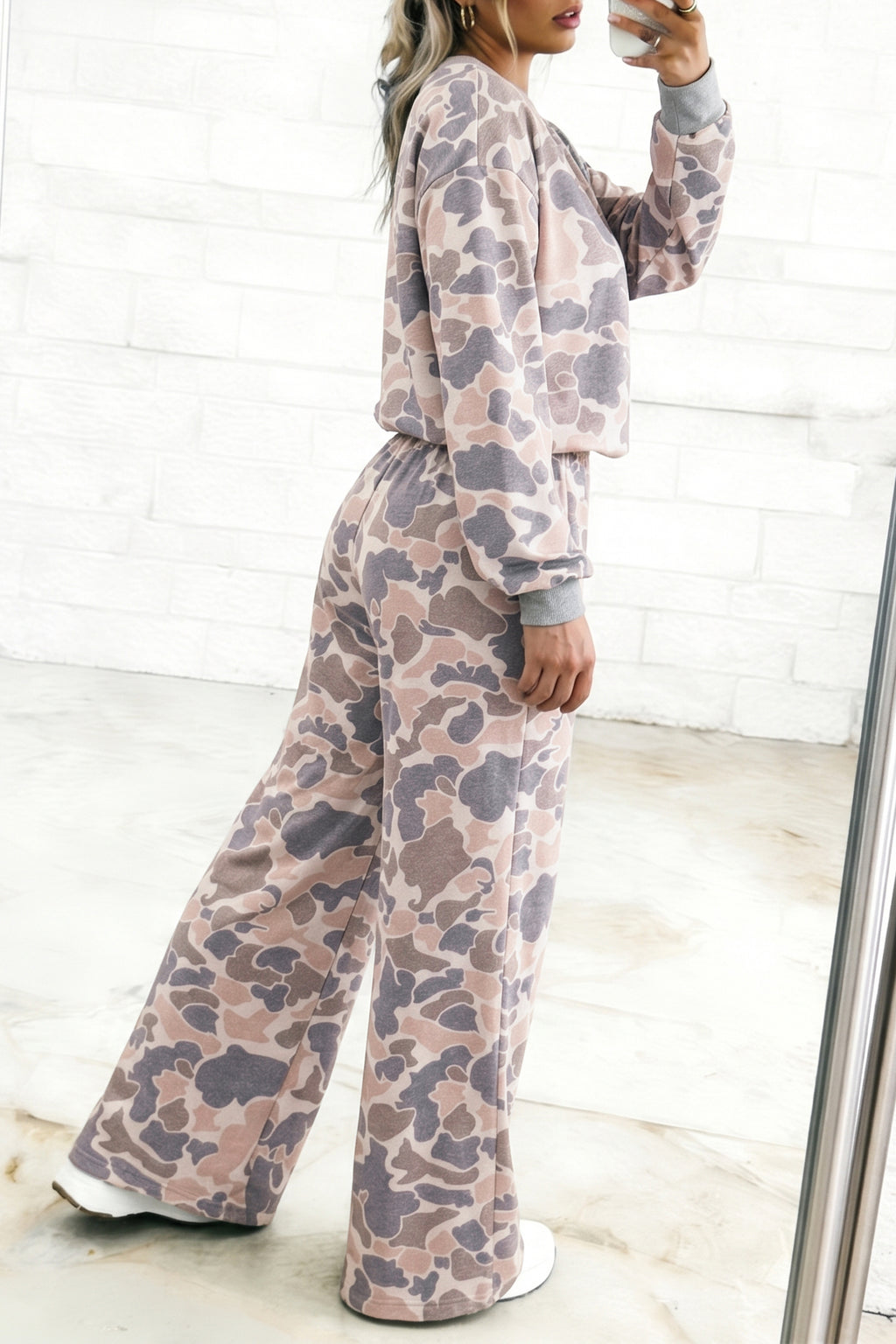 Camouflage Long Sleeve Top & Pants Set