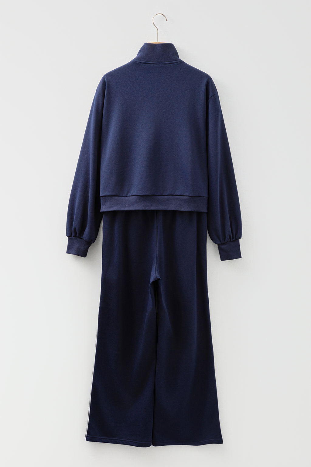 Navy Blue Pullover & Cropped Pants Set