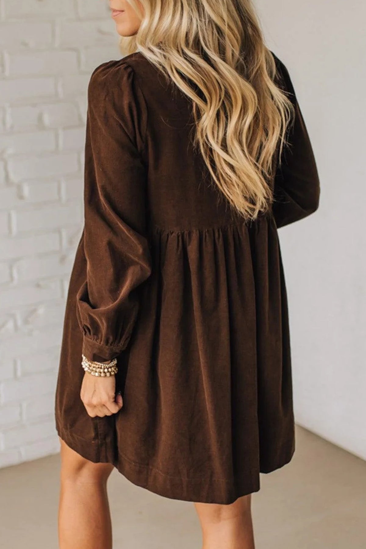 Bow Knot Corduroy Mini Dress