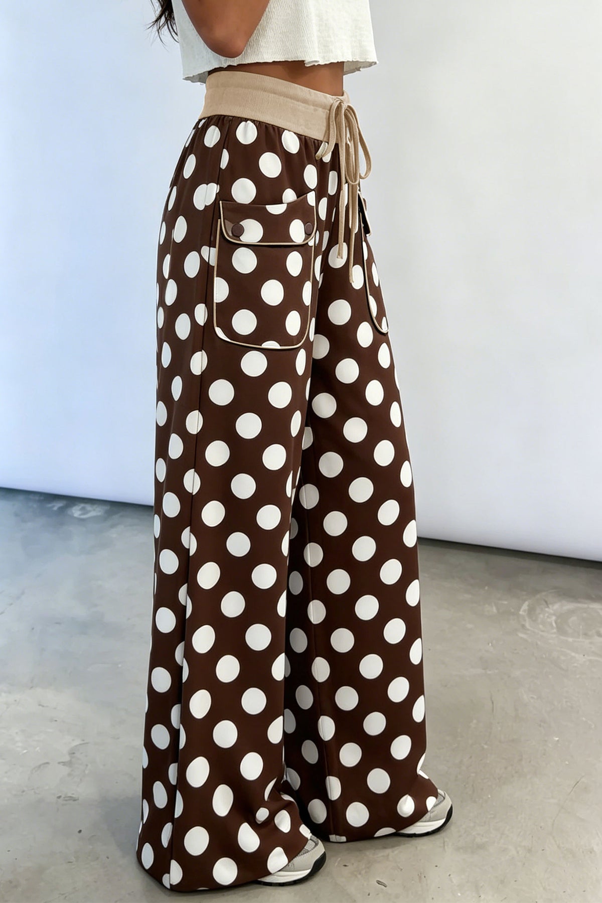 Polka Dot Wide Leg Pants (2 Colors Available)