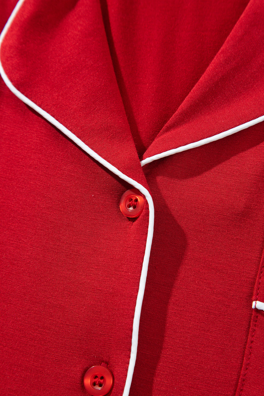 Bow Embroidered Pocket Detail Pajama Set