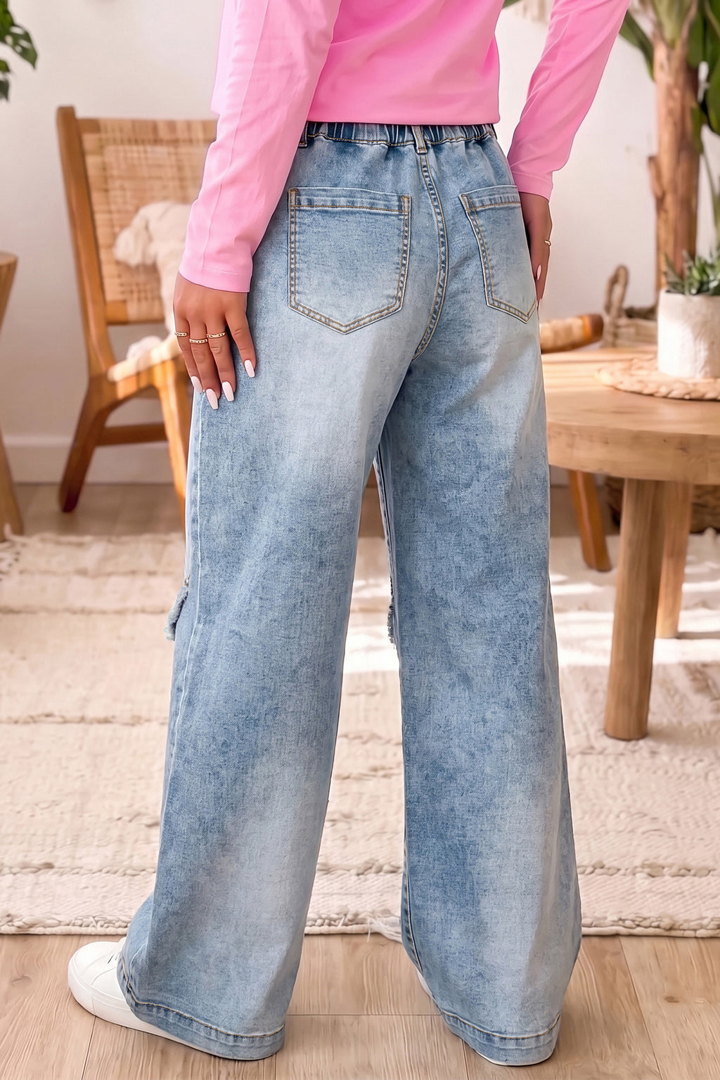 Studded Wide Leg Jeans